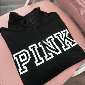 PINK Victoria's Secret Black Half-Zip Sweatshirt